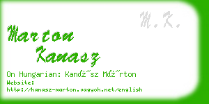 marton kanasz business card